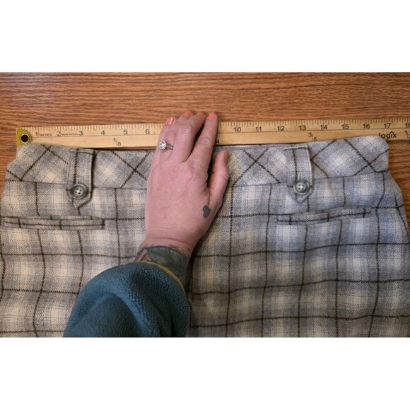 Eddie Bauer Mini Skirt Sz 10 Wool Gray Plaid Lined Preppy Academia School Girl - Picture 5 of 11